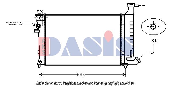 AKS DASIS Jäähdytin,moottorin jäähdytys 060001N